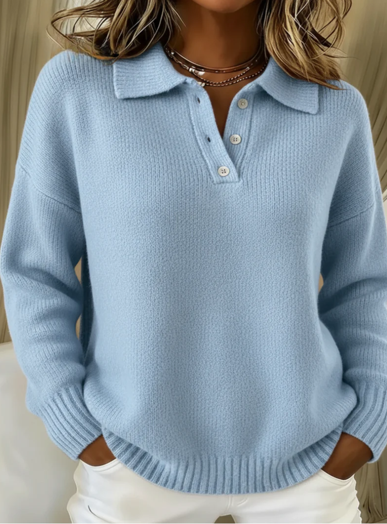 Vera | Camisola de Malha com Botões Mulher Gola Polo