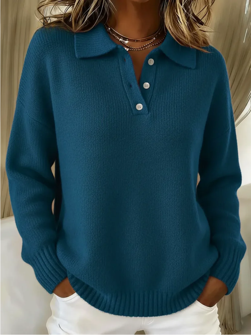 Vera | Camisola de Malha com Botões Mulher Gola Polo