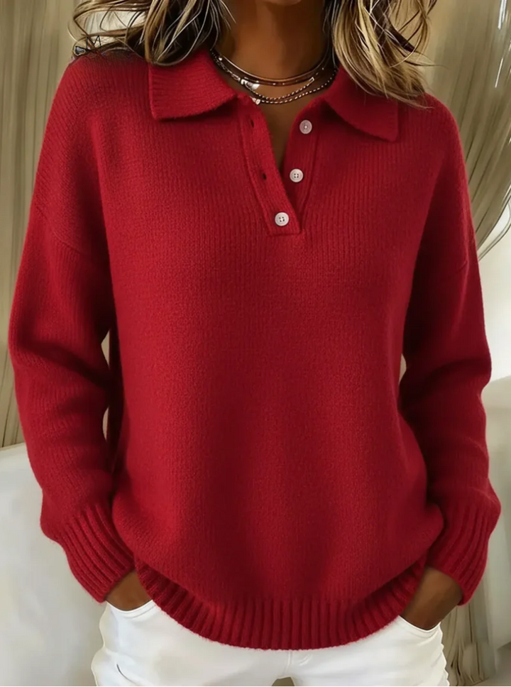 Vera | Camisola de Malha com Botões Mulher Gola Polo