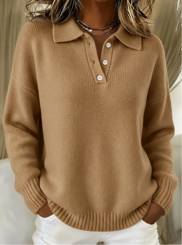 Vera | Camisola de Malha com Botões Mulher Gola Polo