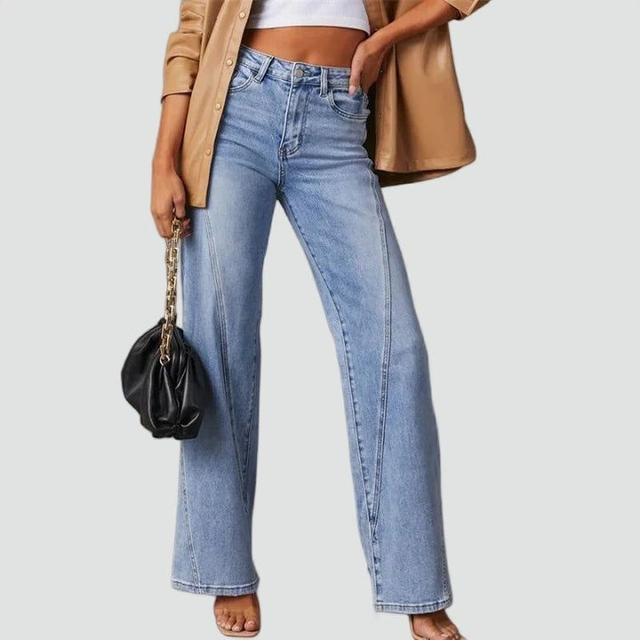 Vera | Jeans Perna Larga Cintura Alta Mulher