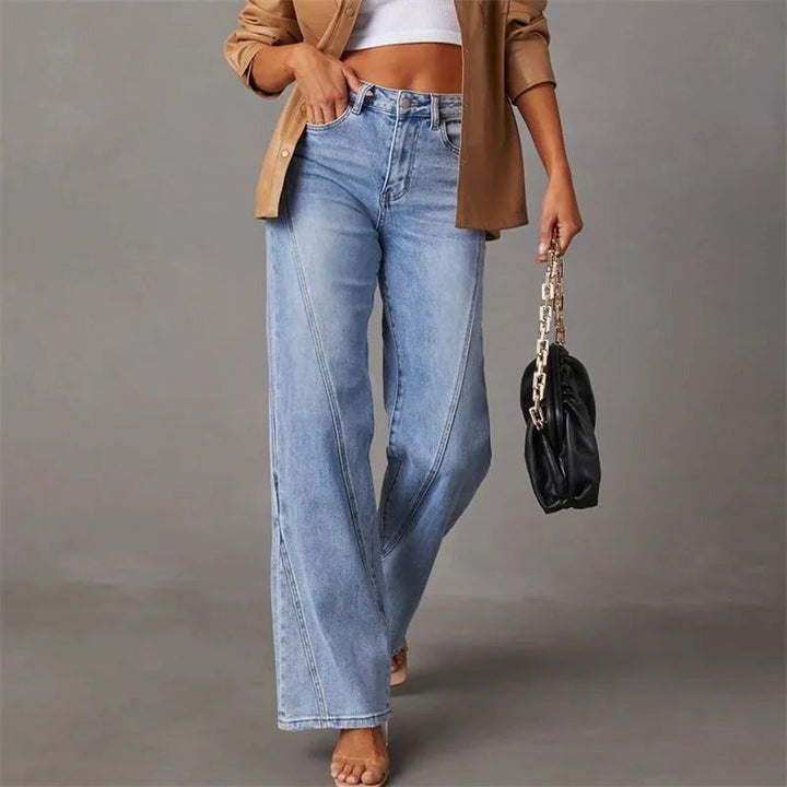 Vera | Jeans Perna Larga Cintura Alta Mulher