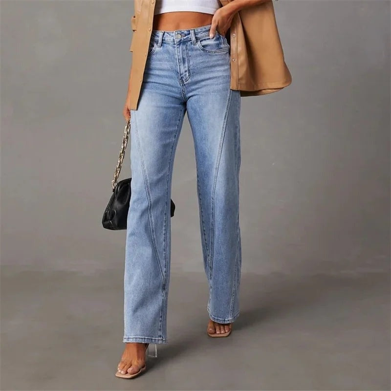 Vera | Jeans Perna Larga Cintura Alta Mulher