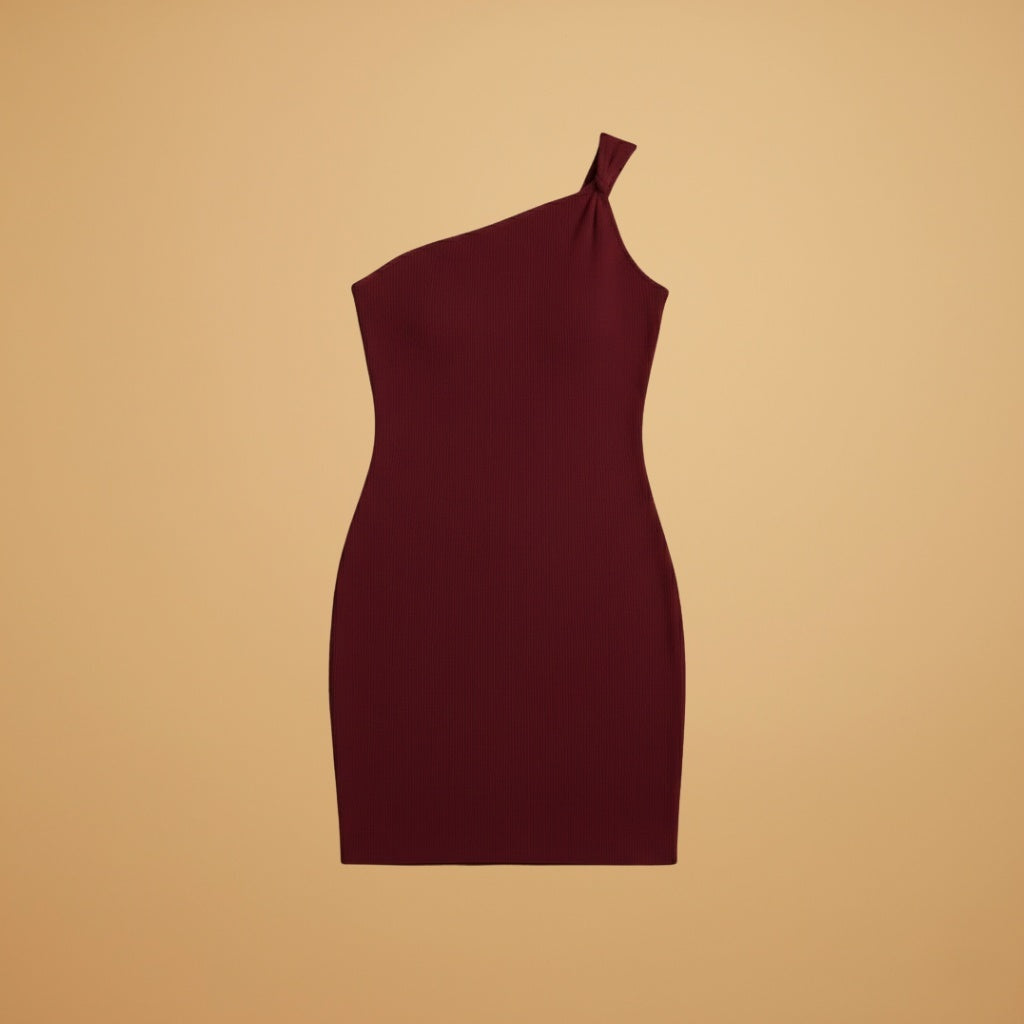 Cristina | Vestido Assimétrico de Uma Alça Mulher Ajustado