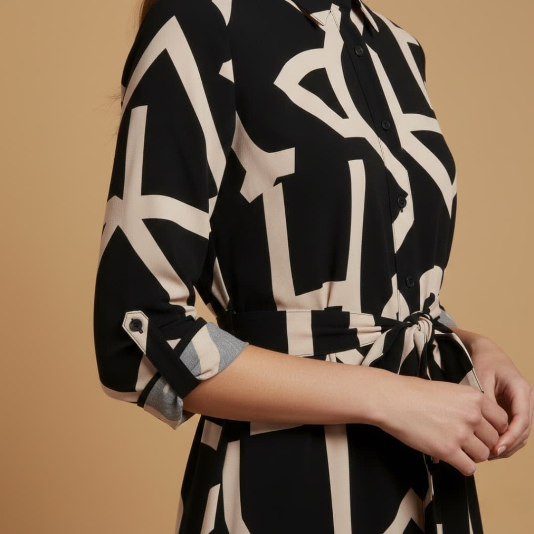 Luísa | Vestido Camiseiro Comprido Estampado Mulher