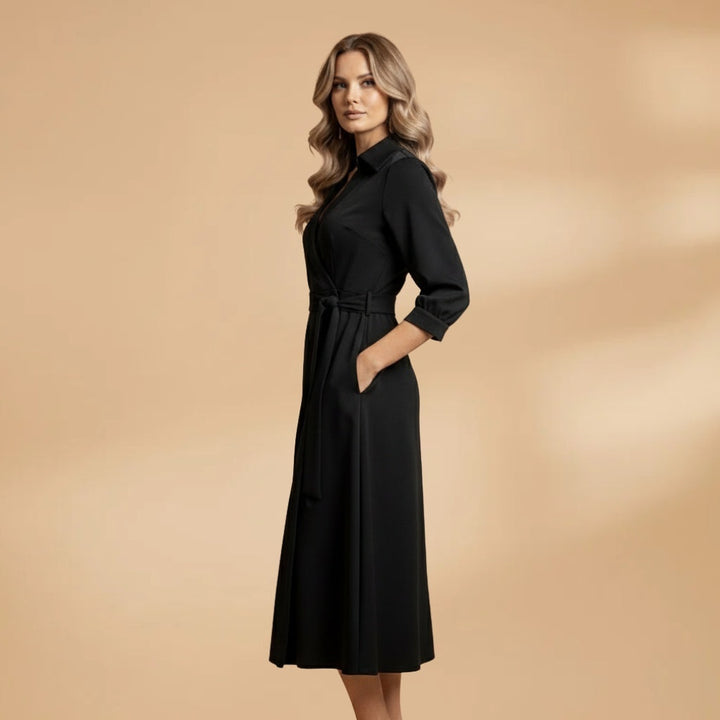 Lara | Vestido Camiseiro Comprido Mulher Decote V