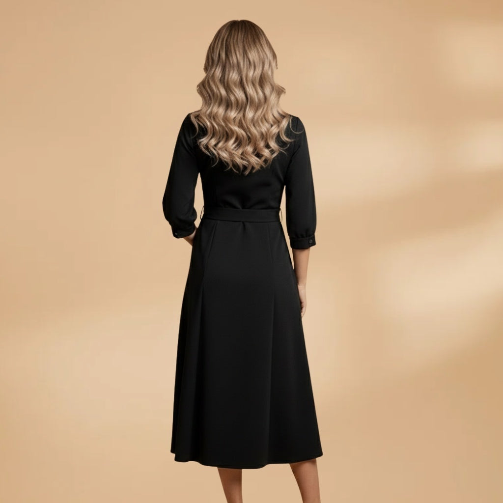 Lara | Vestido Camiseiro Comprido Mulher Decote V