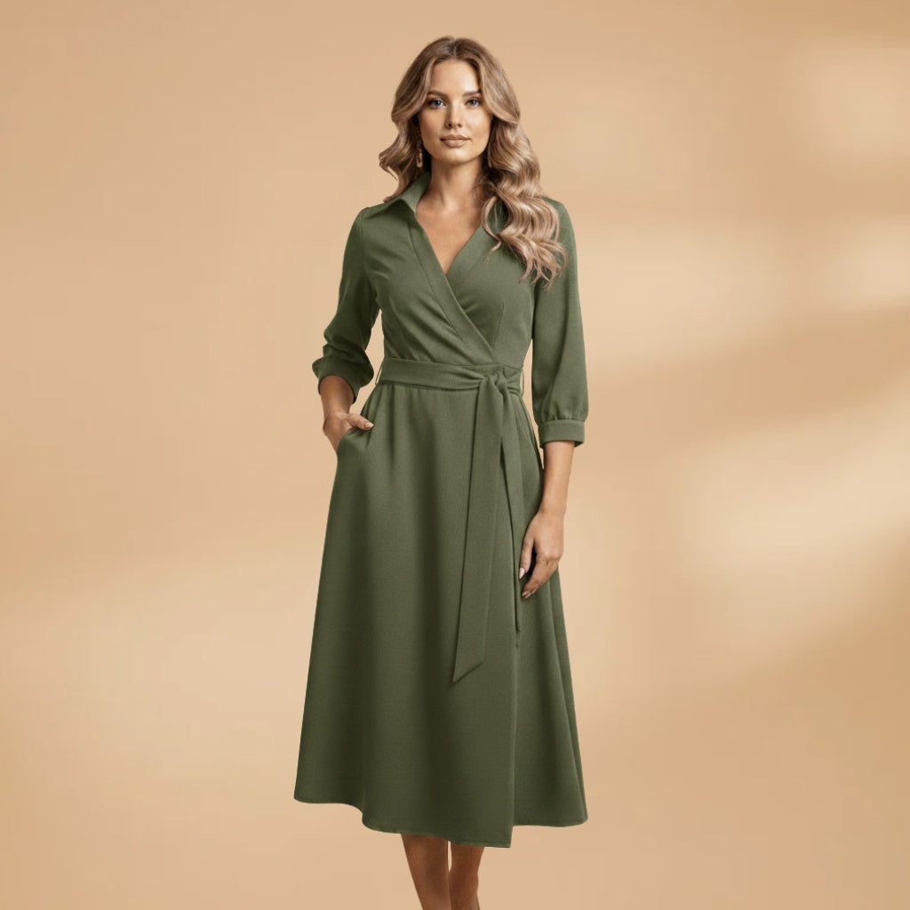 Lara | Vestido Camiseiro Comprido Mulher Decote V