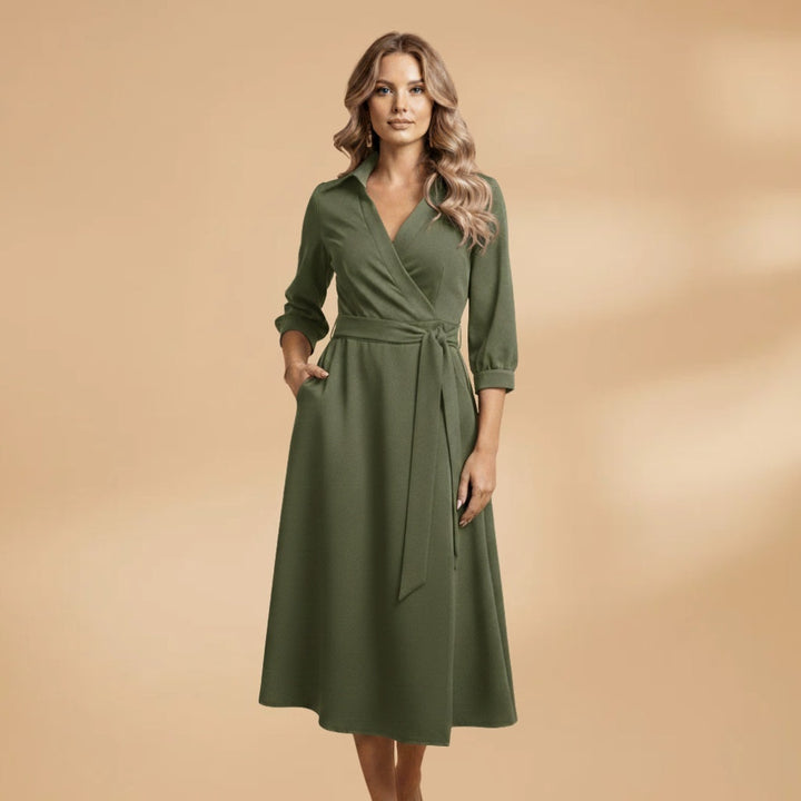 Lara | Vestido Camiseiro Comprido Mulher Decote V