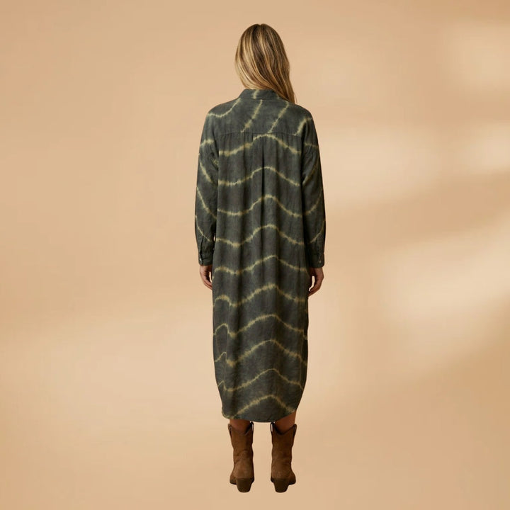 Laura | Vestido Camiseiro Comprido Mulher Tie Dye