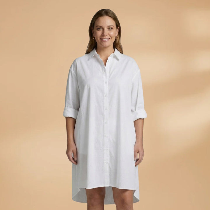 Constança | Vestido Camiseiro Estampado Mulher Manga Comprida