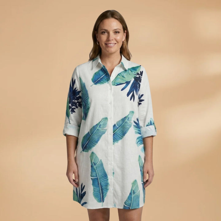 Constança | Vestido Camiseiro Estampado Mulher Manga Comprida