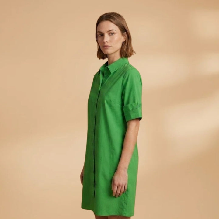 Elsa | Vestido Camiseiro Midi Mulher Manga Três Quartos