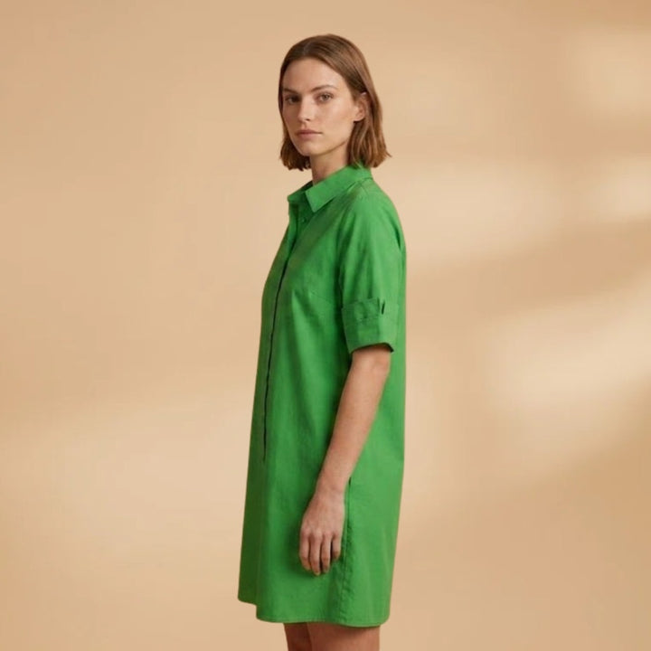 Elsa | Vestido Camiseiro Midi Mulher Manga Três Quartos