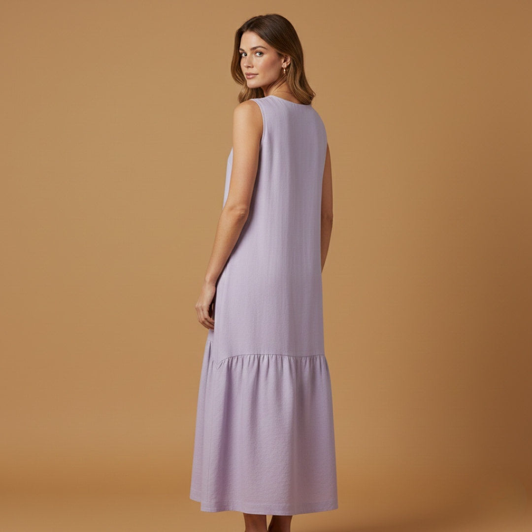 Carminho | Vestido Camiseiro Midi Mulher Sem Mangas
