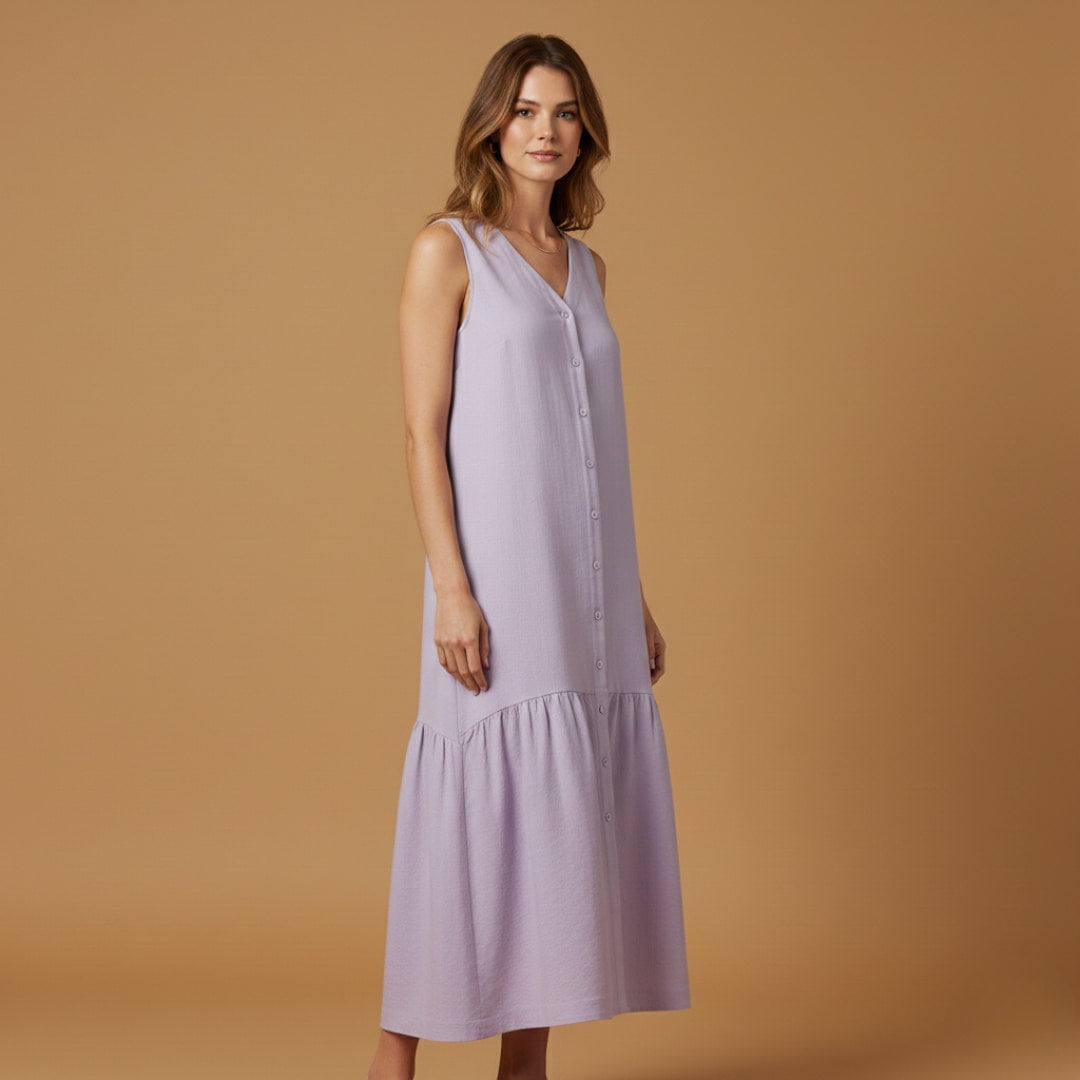 Carminho | Vestido Camiseiro Midi Mulher Sem Mangas