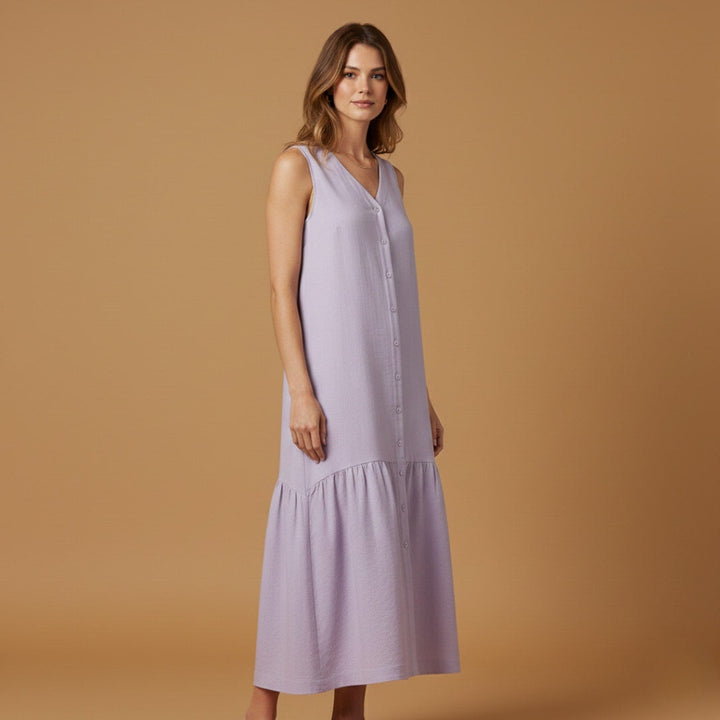 Carminho | Vestido Camiseiro Midi Mulher Sem Mangas