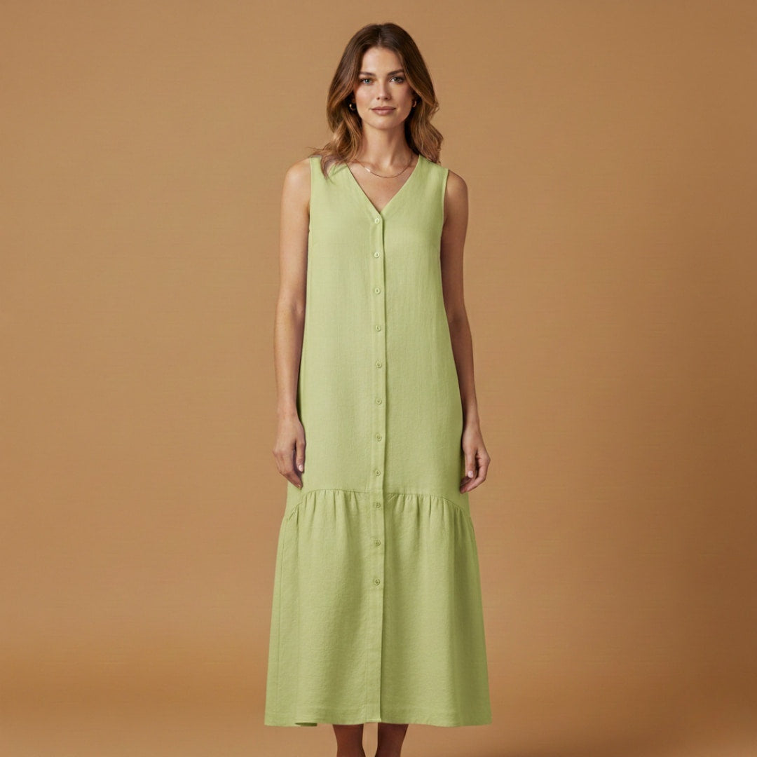 Carminho | Vestido Camiseiro Midi Mulher Sem Mangas
