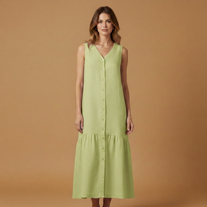 Carminho | Vestido Camiseiro Midi Mulher Sem Mangas