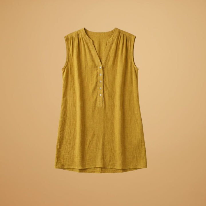 Raquel | Vestido Camiseiro Sem Mangas Mulher Decote V