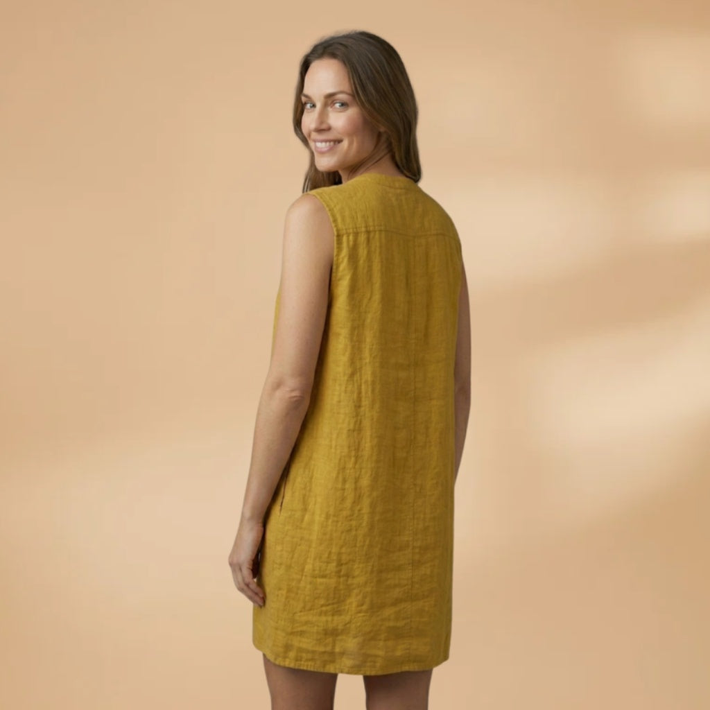 Raquel | Vestido Camiseiro Sem Mangas Mulher Decote V