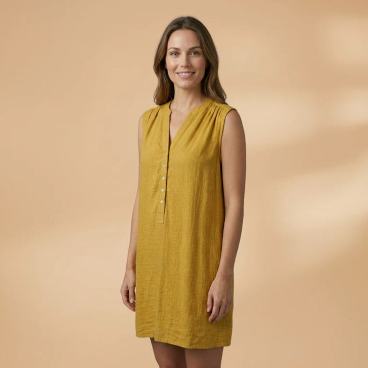 Raquel | Vestido Camiseiro Sem Mangas Mulher Decote V