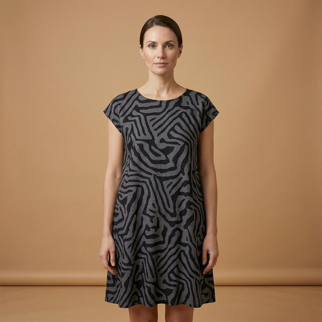 Dina | Vestido Casual Estampado Mulher Manga Curta