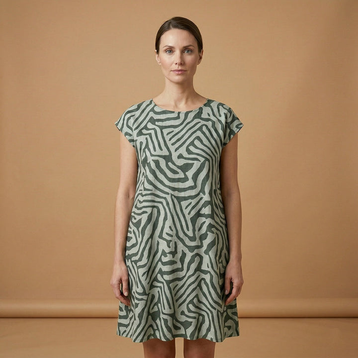 Dina | Vestido Casual Estampado Mulher Manga Curta