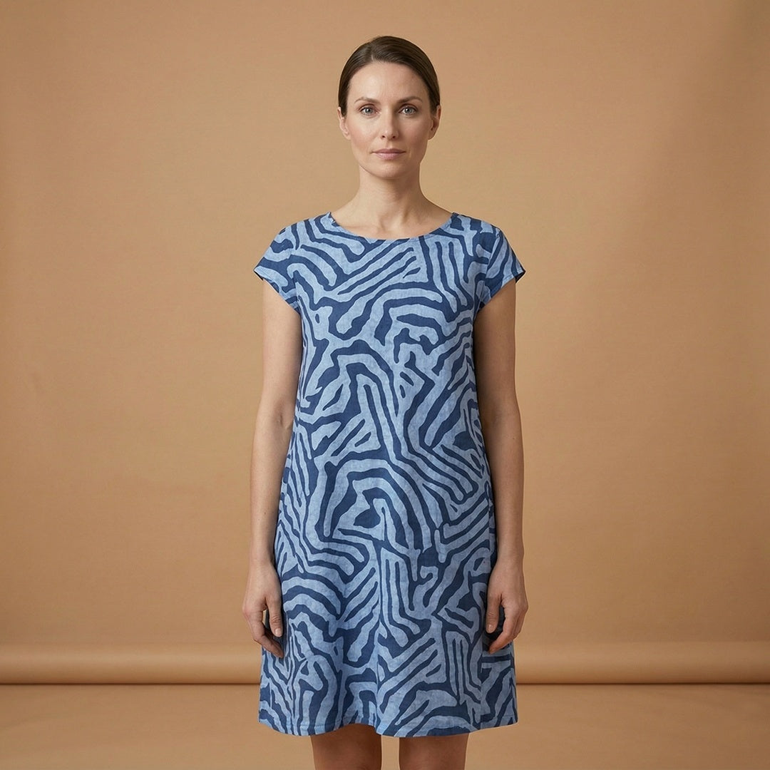 Dina | Vestido Casual Estampado Mulher Manga Curta