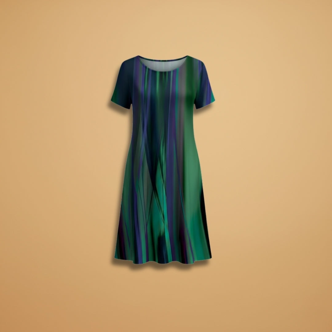 Patrícia | Vestido Casual Manga Curta Mulher Estampado
