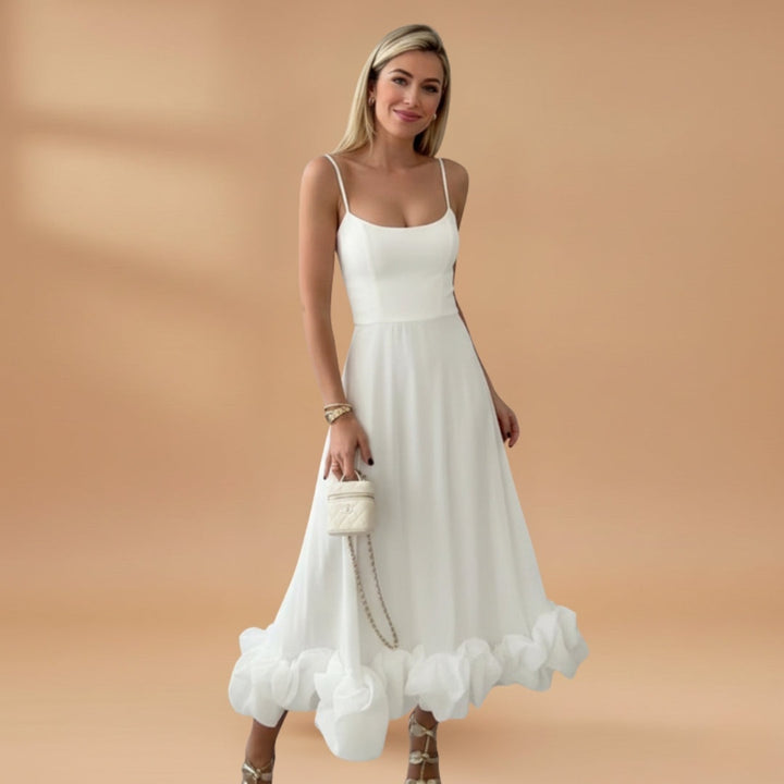 Sofia | Vestido Comprido Alças Mulher Barra Rendada