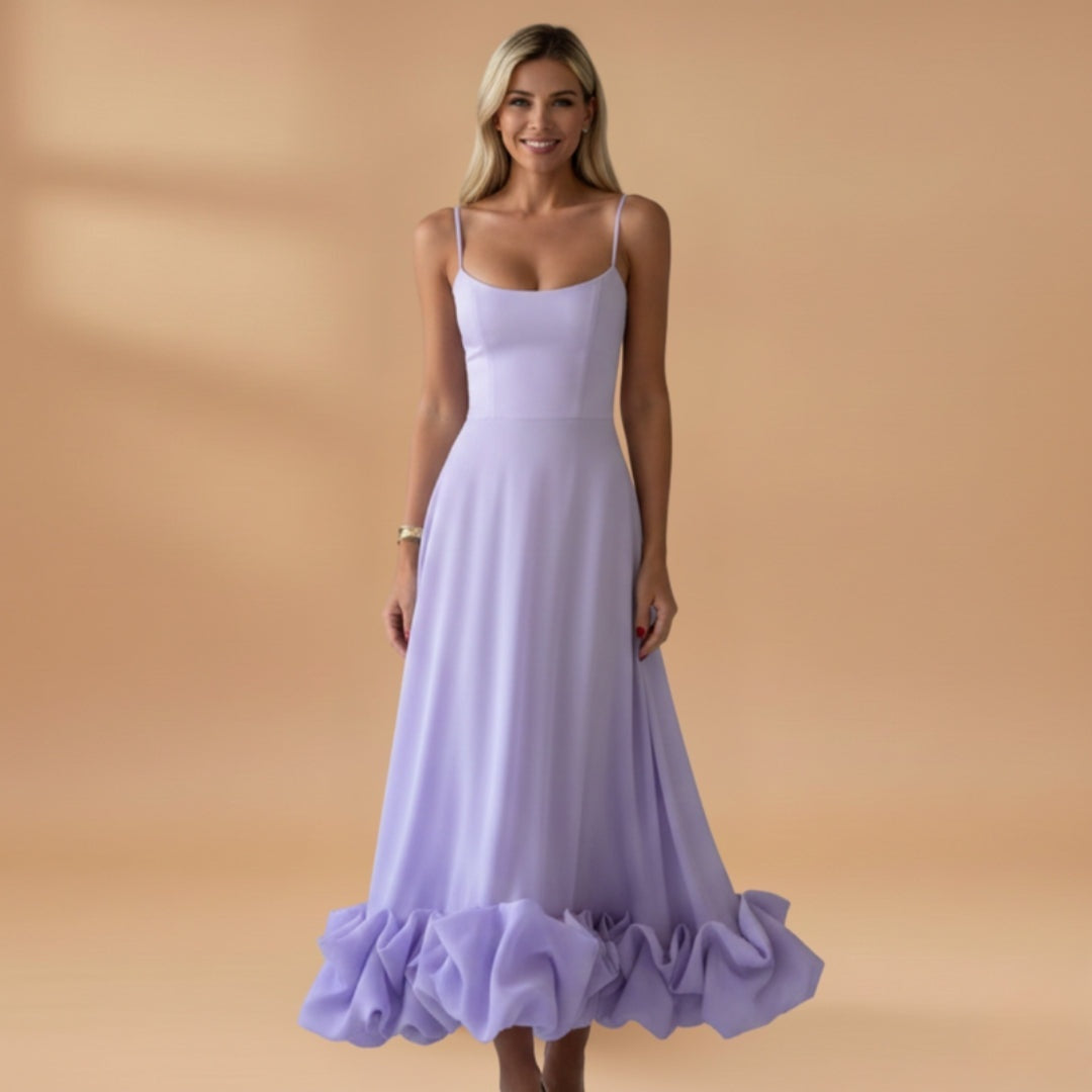 Sofia | Vestido Comprido Alças Mulher Barra Rendada