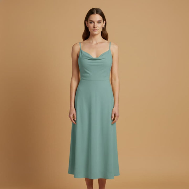 Alice | Vestido Comprido Alças Mulher Decote Quadrado