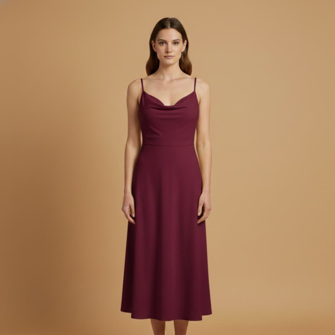 Alice | Vestido Comprido Alças Mulher Decote Quadrado