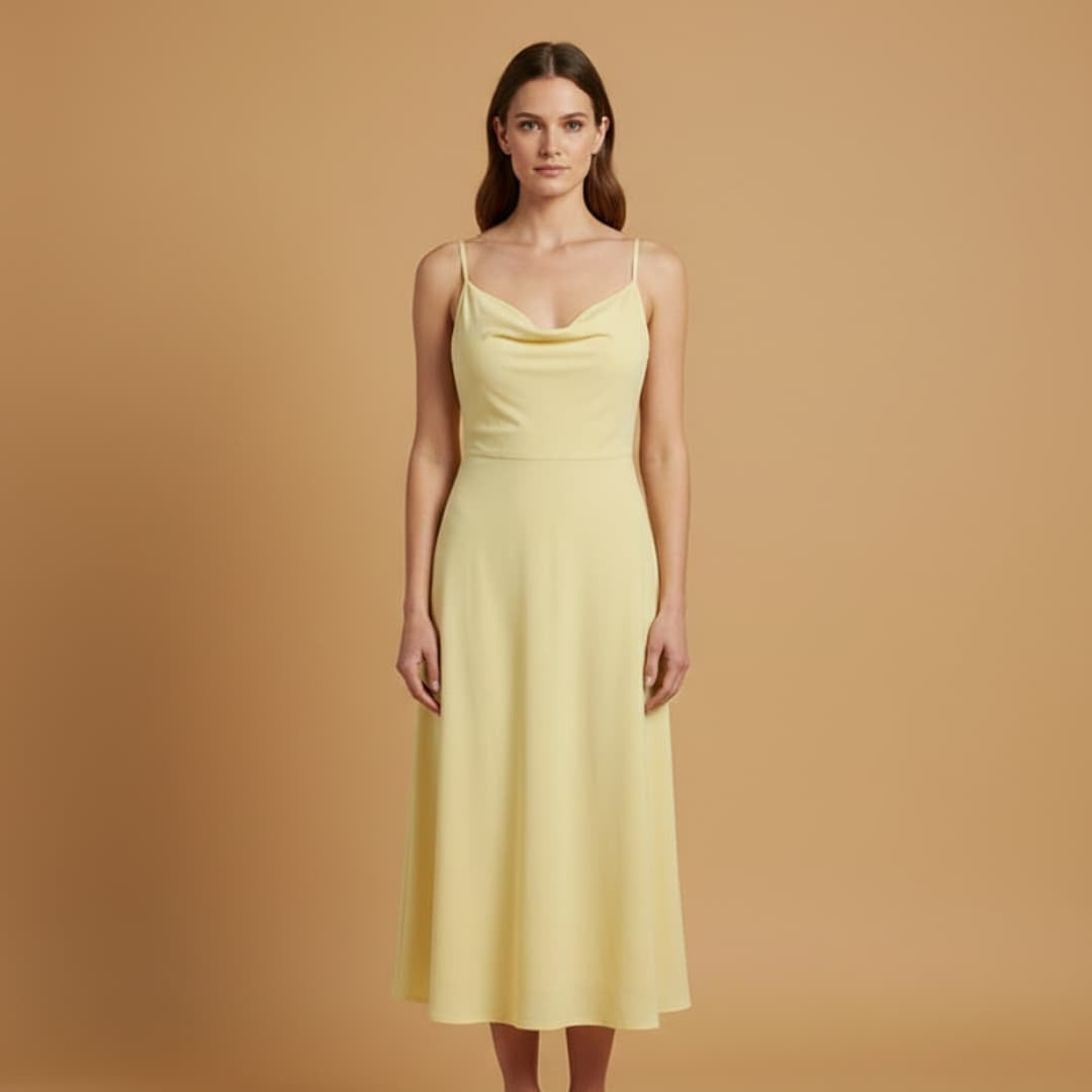 Alice | Vestido Comprido Alças Mulher Decote Quadrado