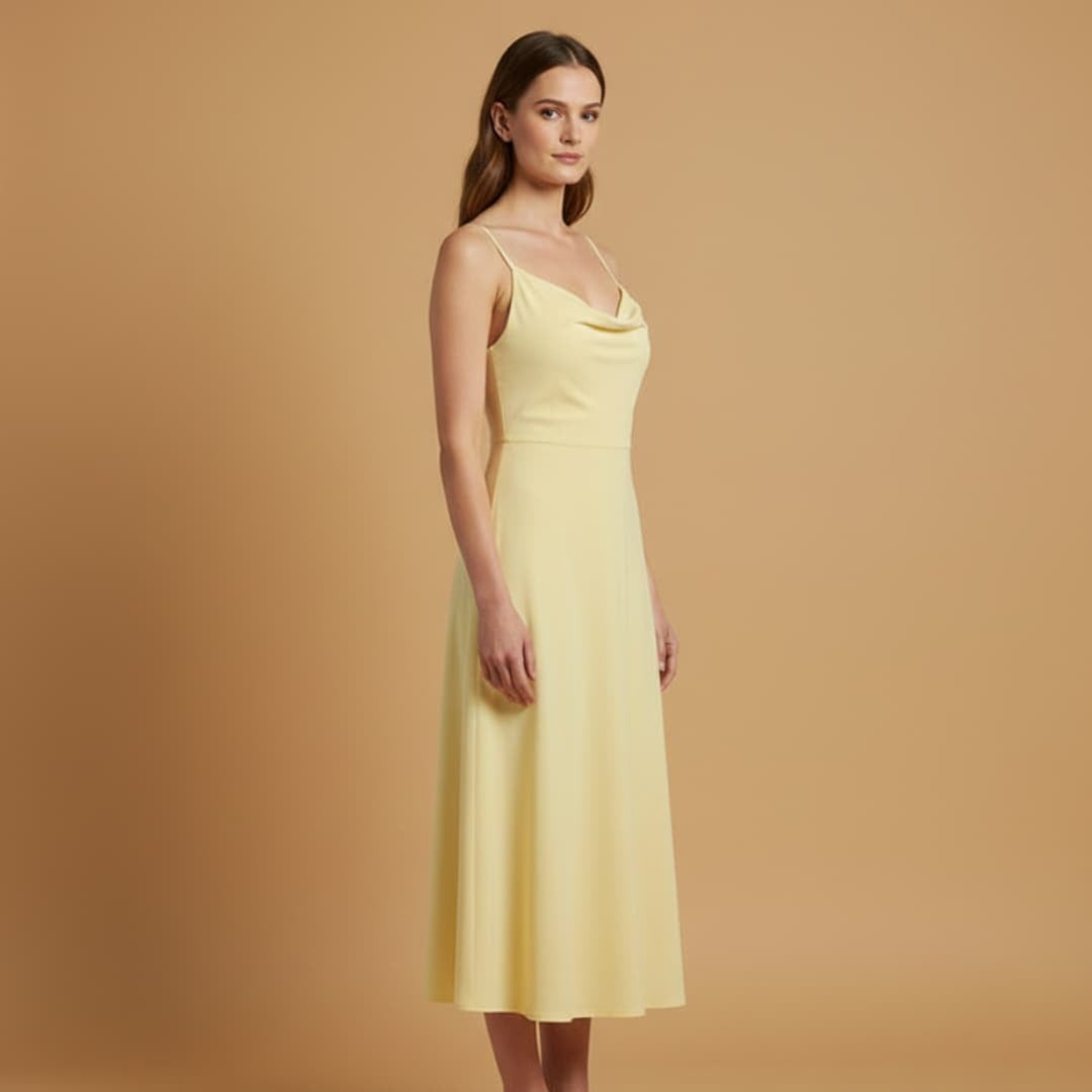 Alice | Vestido Comprido Alças Mulher Decote Quadrado