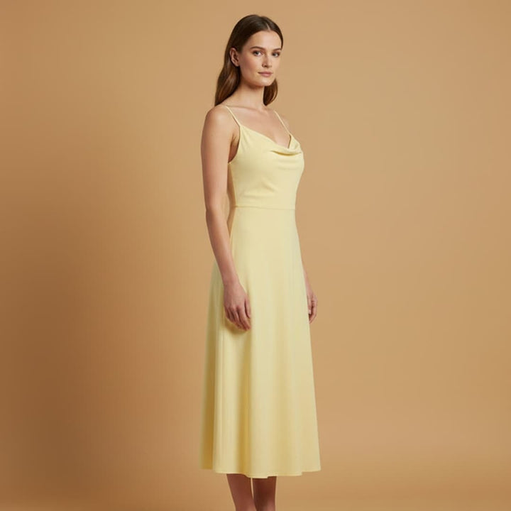 Alice | Vestido Comprido Alças Mulher Decote Quadrado