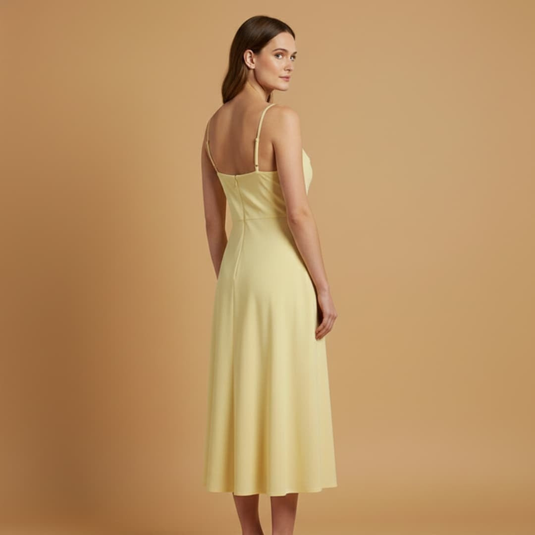 Alice | Vestido Comprido Alças Mulher Decote Quadrado