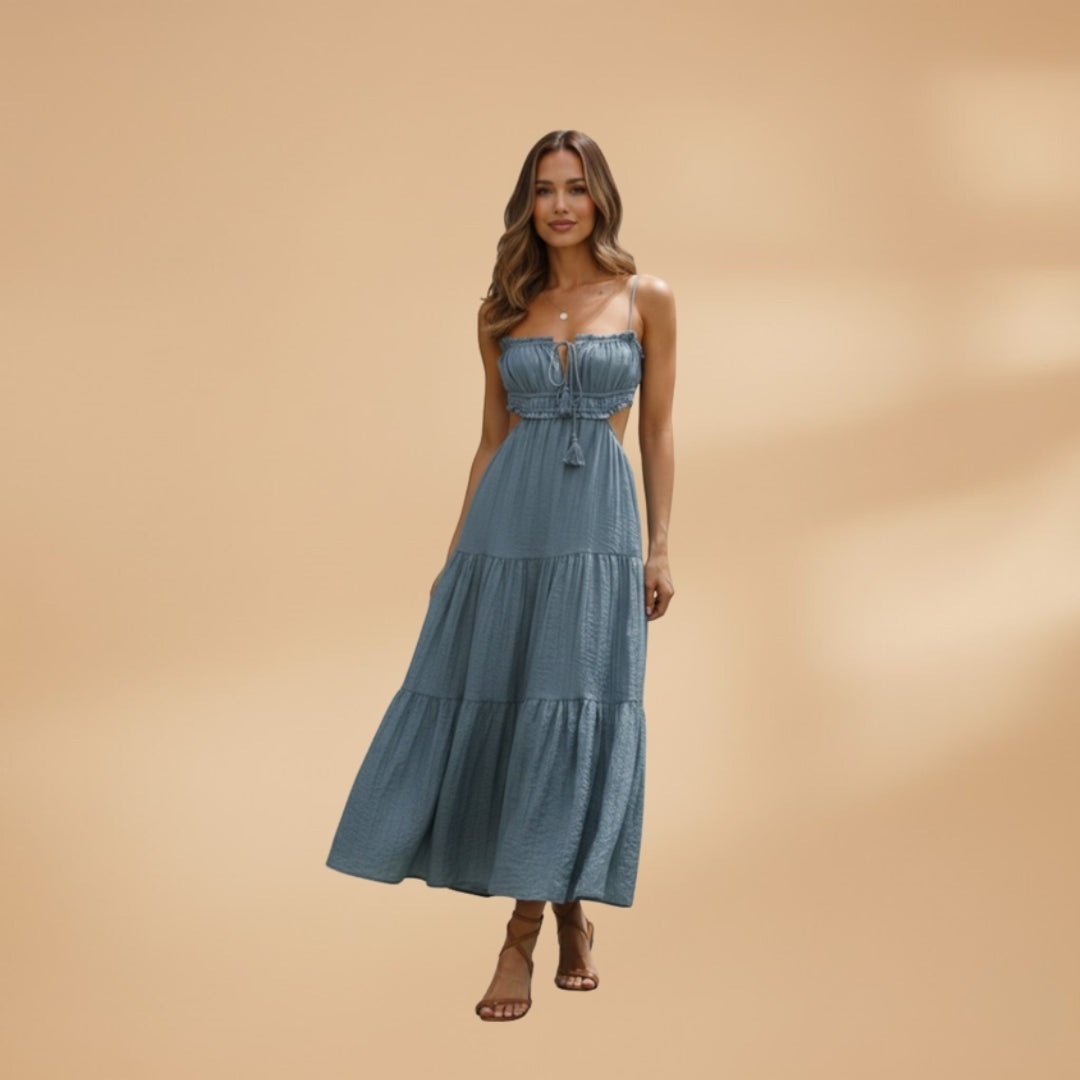 Maria | Vestido Comprido Alças Mulher Saia em Camadas
