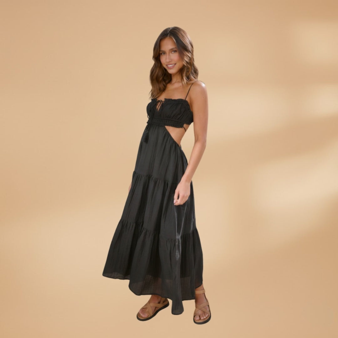 Maria | Vestido Comprido Alças Mulher Saia em Camadas