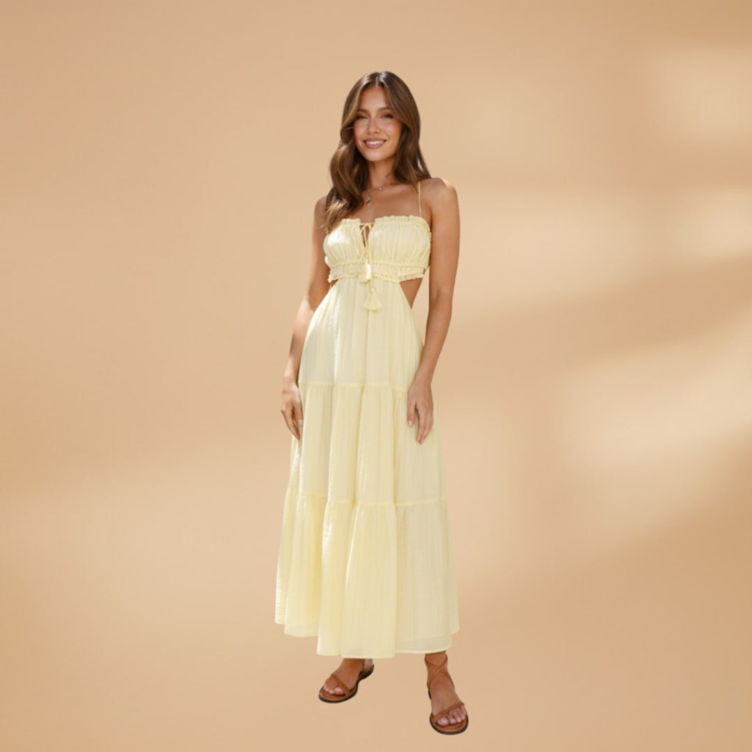 Maria | Vestido Comprido Alças Mulher Saia em Camadas