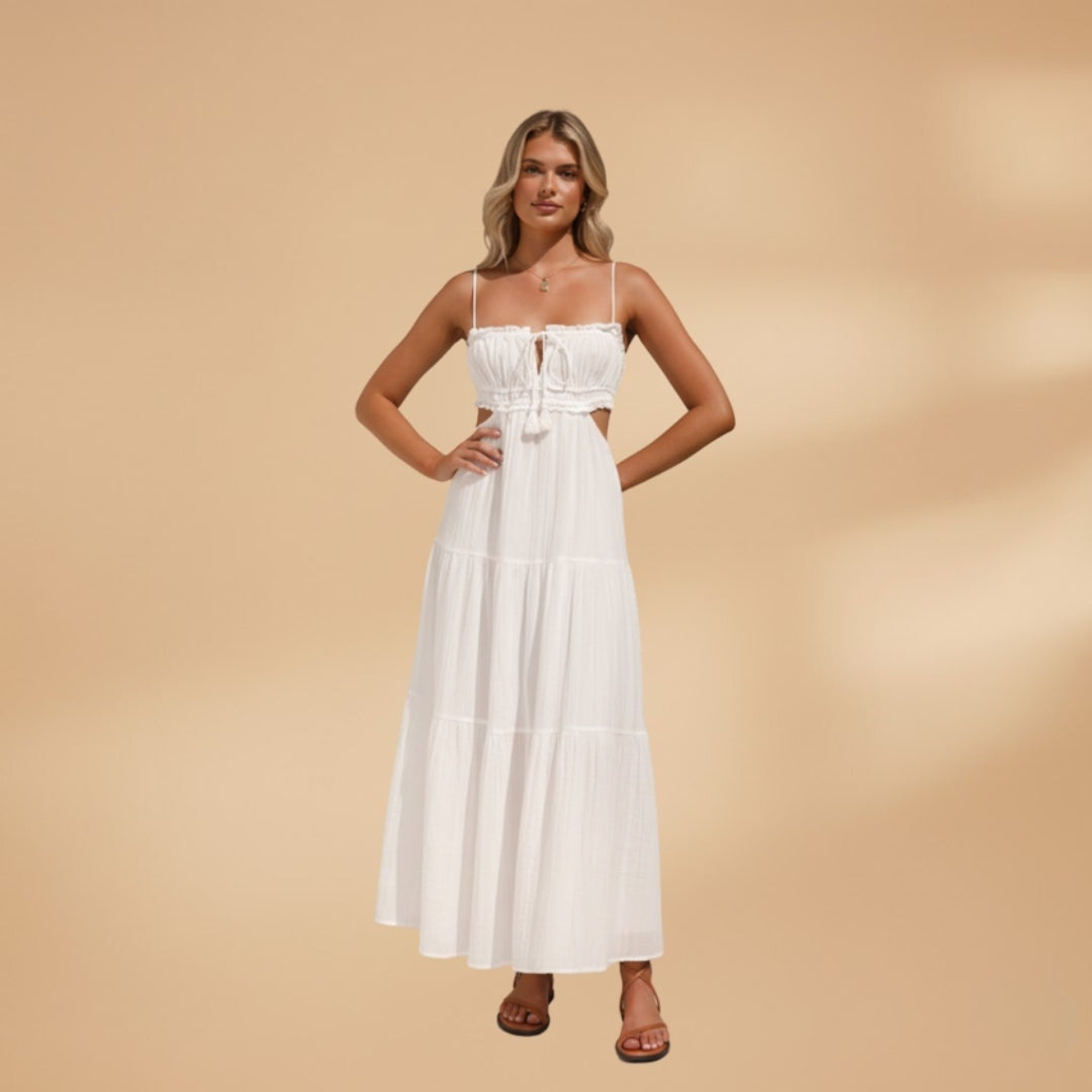 Maria | Vestido Comprido Alças Mulher Saia em Camadas