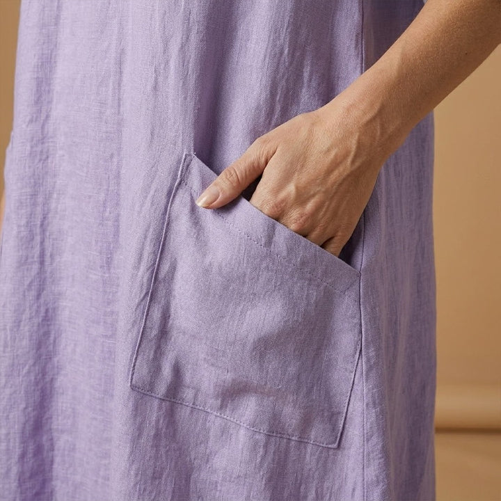 Luísa | Vestido Comprido Bordado Mulher Manga Curta