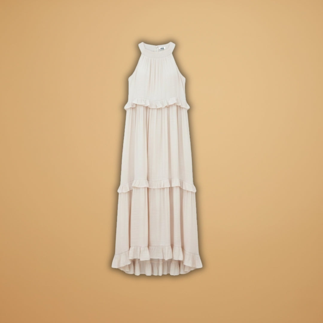 Manuela | Vestido Comprido Camadas Mulher Franzido