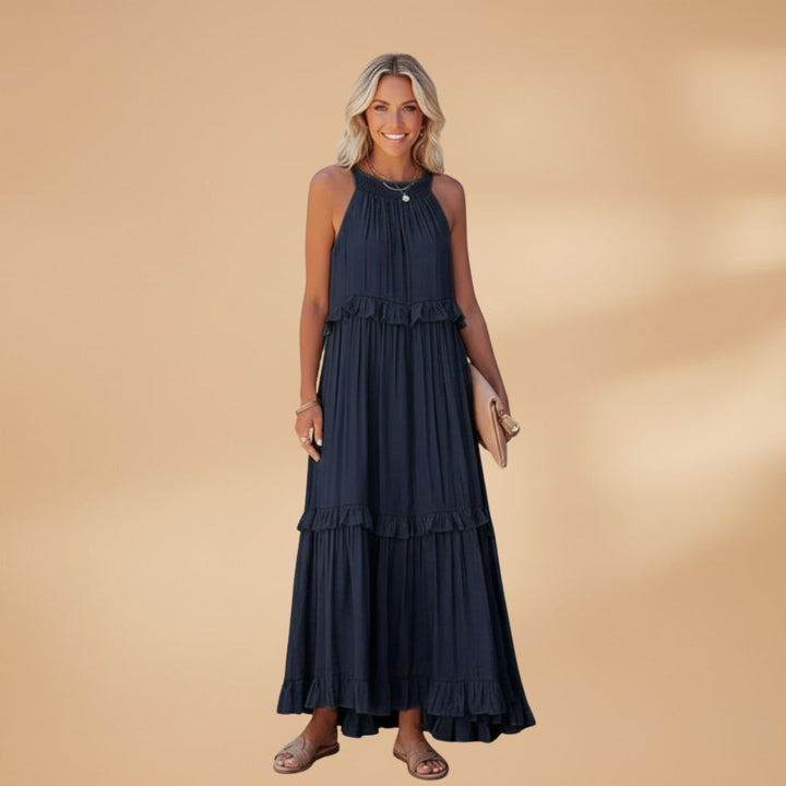 Manuela | Vestido Comprido Camadas Mulher Franzido