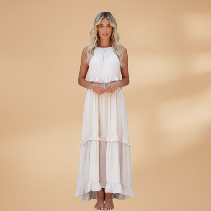 Manuela | Vestido Comprido Camadas Mulher Franzido