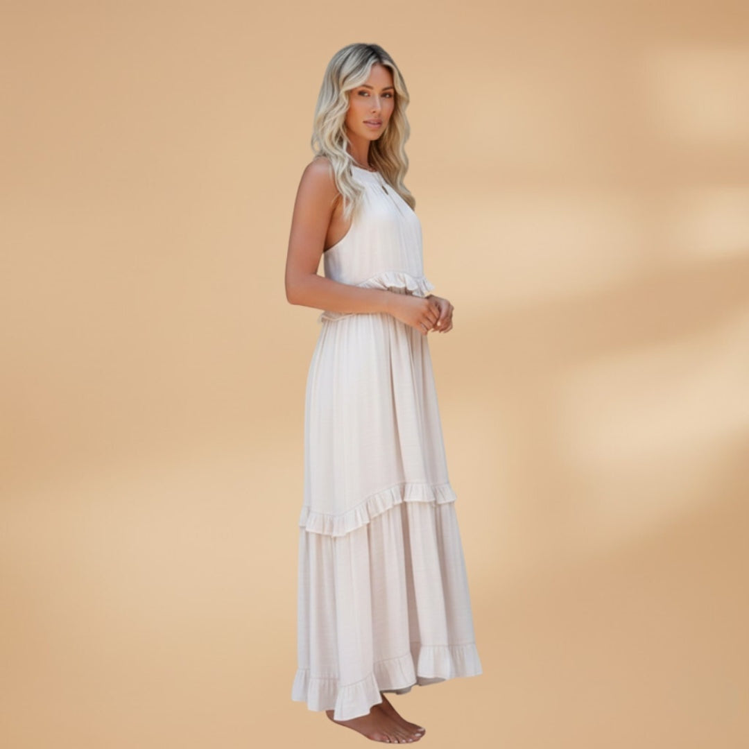 Manuela | Vestido Comprido Camadas Mulher Franzido