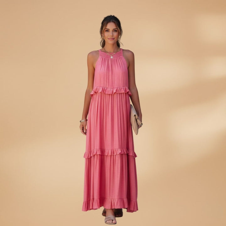 Manuela | Vestido Comprido Camadas Mulher Franzido