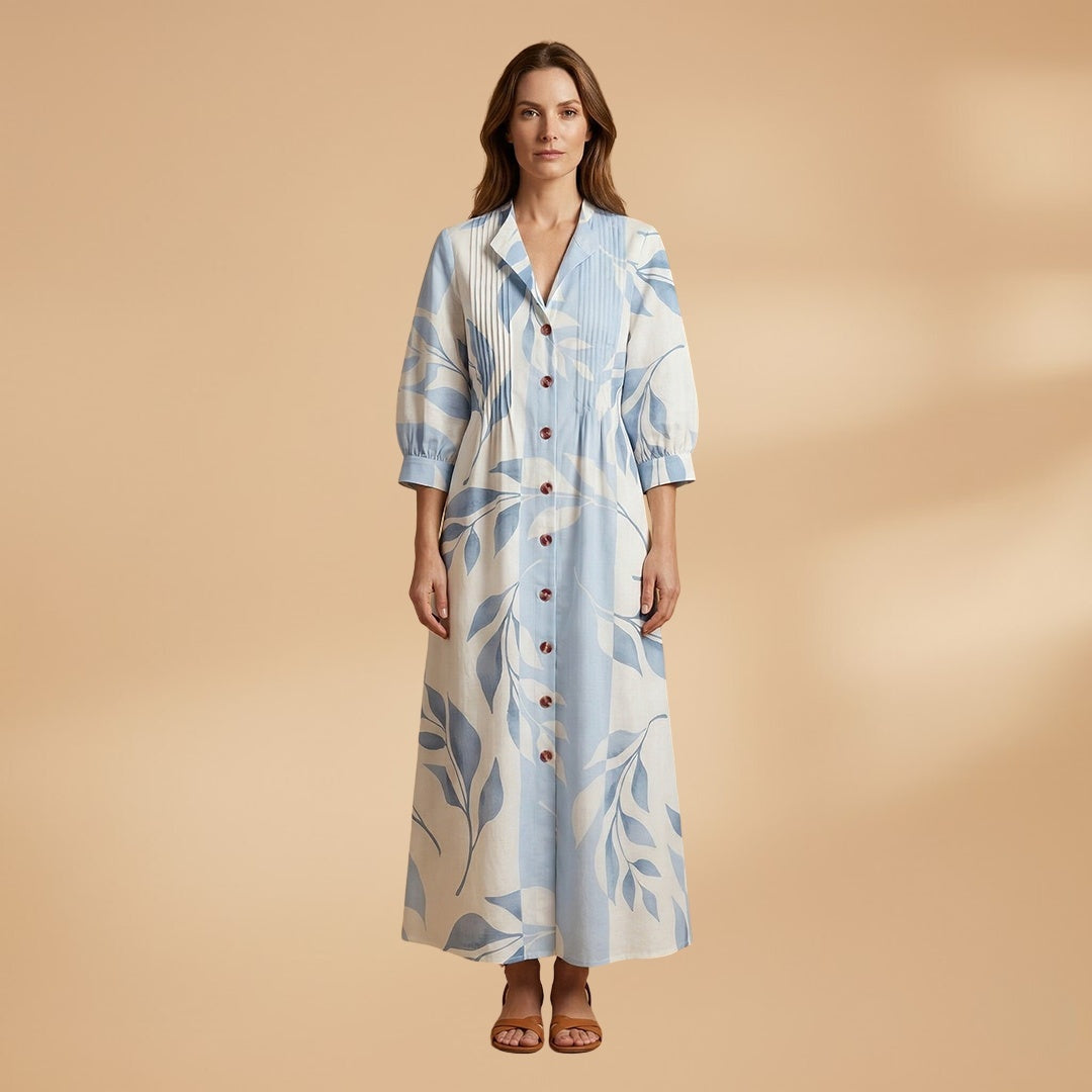 Elisabete | Vestido Comprido Camiseiro Estampado Mulher