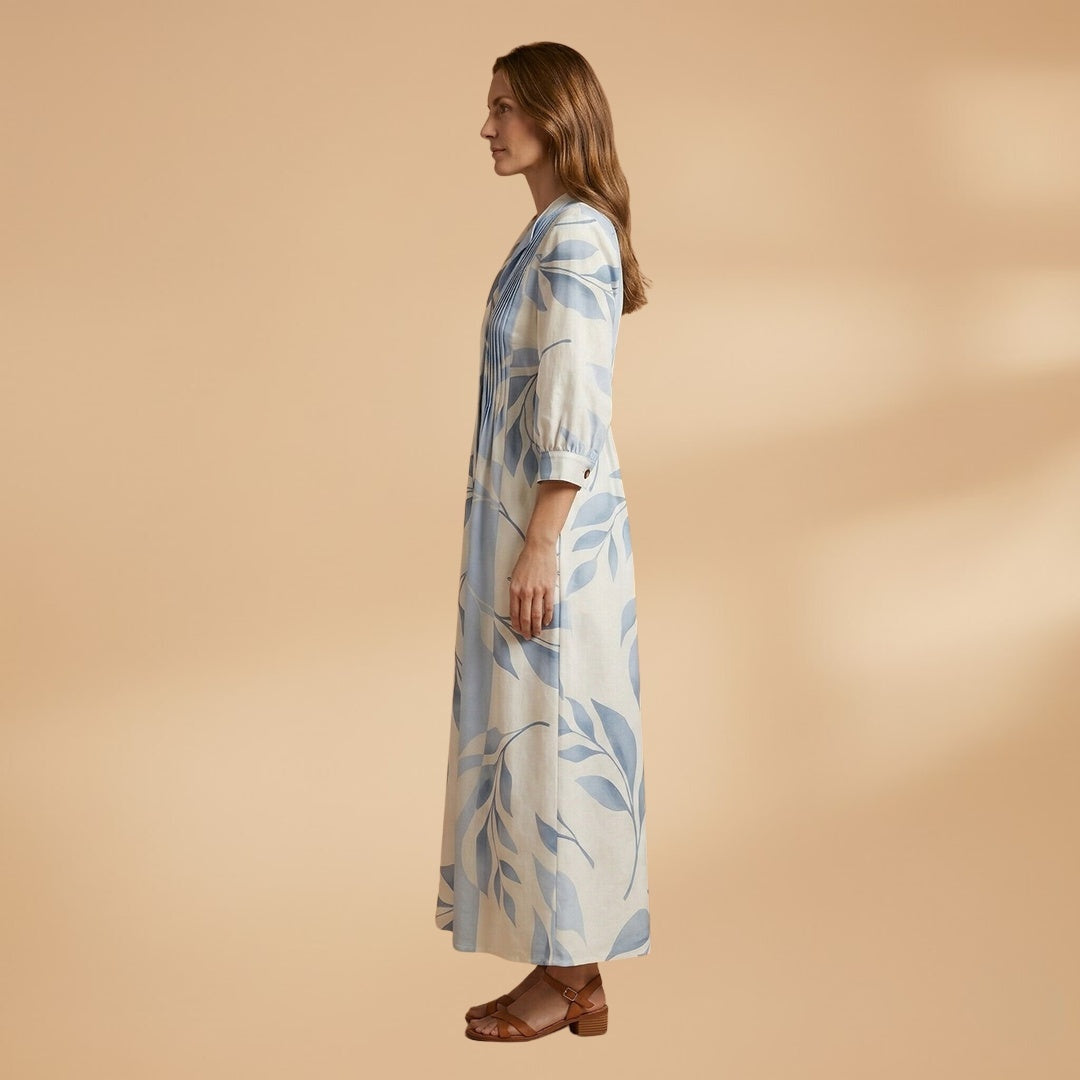 Elisabete | Vestido Comprido Camiseiro Estampado Mulher
